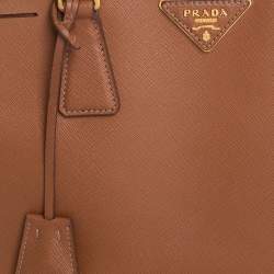 Pre Owned Prada Caramel Saffiano Lux Leather Small Galleria Tote