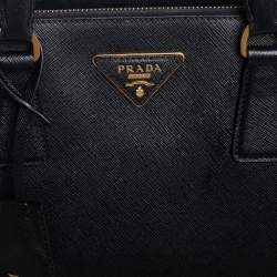 Pre Owned Prada Black Saffiano Lux Leather Large Galleria Tote