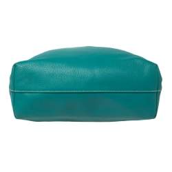 Pre Owned Prada Teal Green Vitello Daino Leather Shopping Tote 