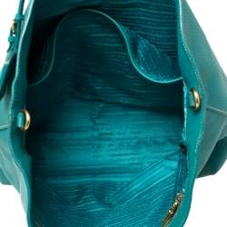 Pre Owned Prada Teal Green Vitello Daino Leather Shopping Tote 