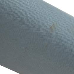 Pre Owned Prada Blue Leather Flap Crossbody Bag