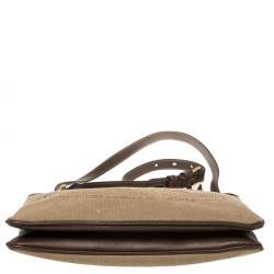 Pre Owned Prada Brown Canvas and Leather Crossbody Bag
