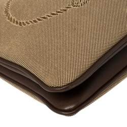 Pre Owned Prada Brown Canvas and Leather Crossbody Bag