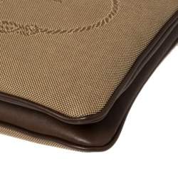 Pre Owned Prada Brown Canvas and Leather Crossbody Bag