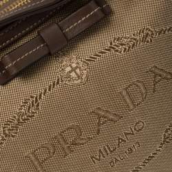 Pre Owned Prada Brown Canvas and Leather Crossbody Bag