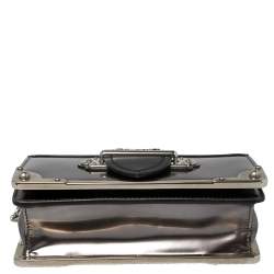 Pre Owned Prada Black/Metallic Saffiano Lux and Patent Leather Cahier Shoulder Bag
