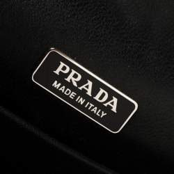 Pre Owned Prada Black/Metallic Saffiano Lux and Patent Leather Cahier Shoulder Bag