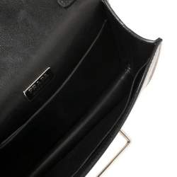 Pre Owned Prada Black/Metallic Saffiano Lux and Patent Leather Cahier Shoulder Bag