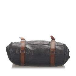 Pre Owned Prada Black Calf Leather Business Top Handle Bag
