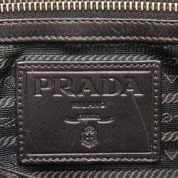 Pre Owned Prada Black Calf Leather Business Top Handle Bag