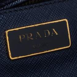 Pre Owned Prada Blue Saffiano Leather Top handle Bag