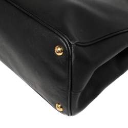 Pre Owned Prada Black Saffiano Lux Leather Medium Galleria Tote