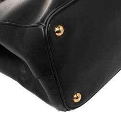 Pre Owned Prada Black Saffiano Lux Leather Medium Galleria Tote