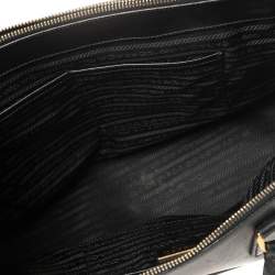 Pre Owned Prada Black Saffiano Lux Leather Medium Galleria Tote