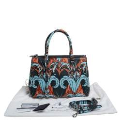 Pre Owned Prada Multicolor Lily Print Saffiano Leather Small Galleria Tote