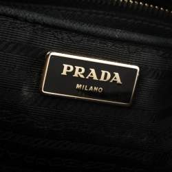 Pre Owned حقيبة يد برادا "غاليريا" متوسطة سحاب مزدوج جلد سافيانو لوكس أسود