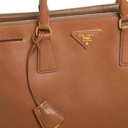 Pre Owned Prada Tan Saffiano Lux Leather Large Galleria Tote