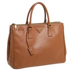 Pre Owned Prada Tan Saffiano Lux Leather Large Galleria Tote
