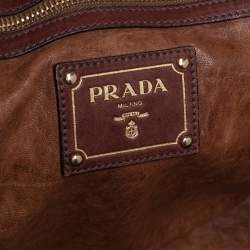 Pre Owned Prada Black/Brown Snakeskin Buckle Tote