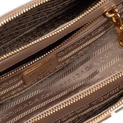 Pre Owned Prada Beige Saffiano Lux Leather Mini Galleria Tote