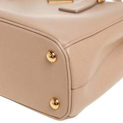Pre Owned Prada Beige Saffiano Lux Leather Mini Galleria Tote