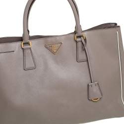 Pre Owned Prada Grey Saffiano Leather Large Gardener's Tote