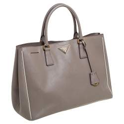 Pre Owned Prada Grey Saffiano Leather Large Gardener's Tote