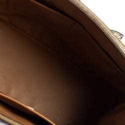 Pre Owned Prada Tri Color Stripped Saffiano Leather Zip Tote Bag