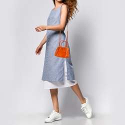 Pre Owned Prada Orange Saffiano Leather Mini Galleria Crossbody Bag