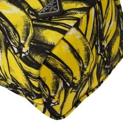 Pre Owned Prada Black/Yellow Printed Nylon Wristlet Pouch