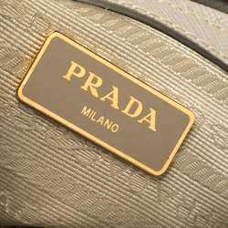 Pre Owned Prada Grey Saffiano Lux Leather Small Galleria Tote