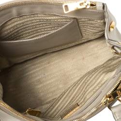 Pre Owned Prada Grey Saffiano Lux Leather Small Galleria Tote