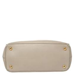 Pre Owned Prada Grey Saffiano Lux Leather Small Galleria Tote