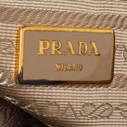 Pre Owned Prada Beige Saffiano Leather Medium Galleria Double Zip Tote