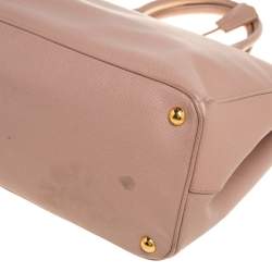 Pre Owned Prada Beige Saffiano Leather Medium Galleria Double Zip Tote