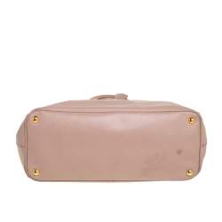 Pre Owned Prada Beige Saffiano Leather Medium Galleria Double Zip Tote