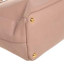 Pre Owned Prada Beige Saffiano Leather Medium Galleria Double Zip Tote