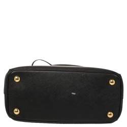 Pre Owned Prada Black Saffiano Leather Mini Galleria Tote