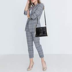 Pre Owned Prada White/Black Saffiano Leather Gardener's Tote