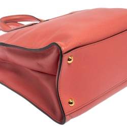 Pre Owned Prada Pink Saffiano Lux Leather Small Galleria Tote