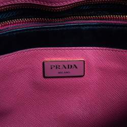 Pre Owned Prada Pink Saffiano Lux Leather Small Galleria Tote