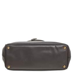 Pre Owned Prada Dark Grey Saffiano Lux Leather Large Galleria Tote