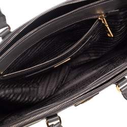 Pre Owned Prada Dark Grey Saffiano Lux Leather Large Galleria Tote