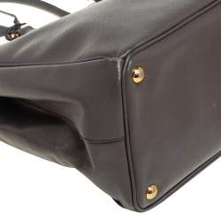Pre Owned Prada Dark Grey Saffiano Lux Leather Large Galleria Tote