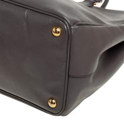 Pre Owned Prada Dark Grey Saffiano Lux Leather Large Galleria Tote