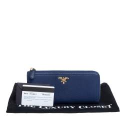 Pre Owned محفظة برادا جلد فيتيلو ديانو بسحاب محيط