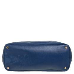 Pre Owned Prada Blue Saffiano Lux Leather Executive Galleria Tote