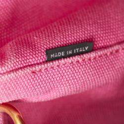 Prada Pink Canvas Canapa Logo Tote Bag