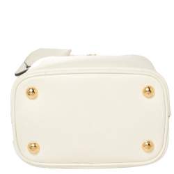 Pre Owned Prada Cream Saffiano Leather Small Panier Bag