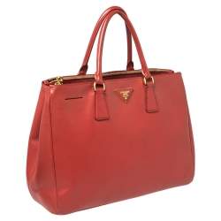 Pre Owned Prada Red Saffiano Lux Leather Large Galleria Tote